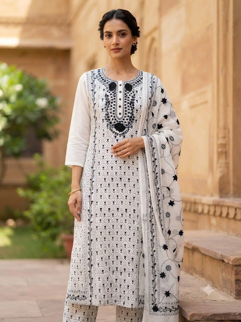 Chikonwala's Exclusive Hand Embroidered Fulkari Dress