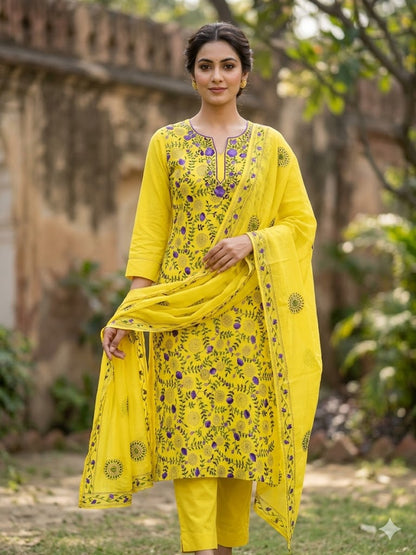 Chikonwala's Exclusive Hand Embroidered Fulkari Dress