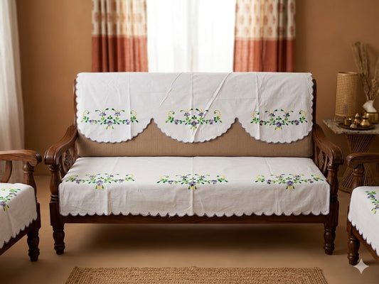Hand Embroidered Sofa Cover (3+1+1 Seater)