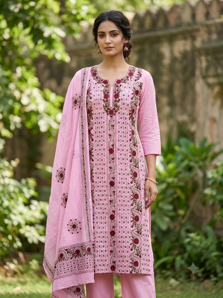 Chikonwala's Exclusive Hand Embroidered Fulkari Dress