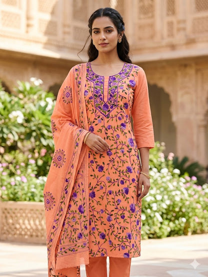 Chikonwala's Exclusive Hand Embroidered Fulkari Dress