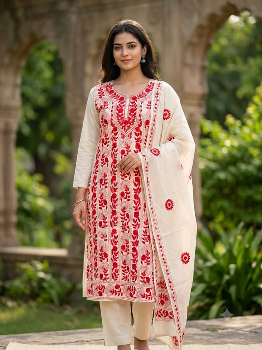 Chikonwala's Exclusive Hand Embroidered Fulkari Dress