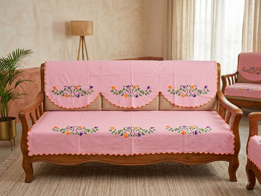 Hand Embroidered Sofa Cover (3+1+1 Seater)