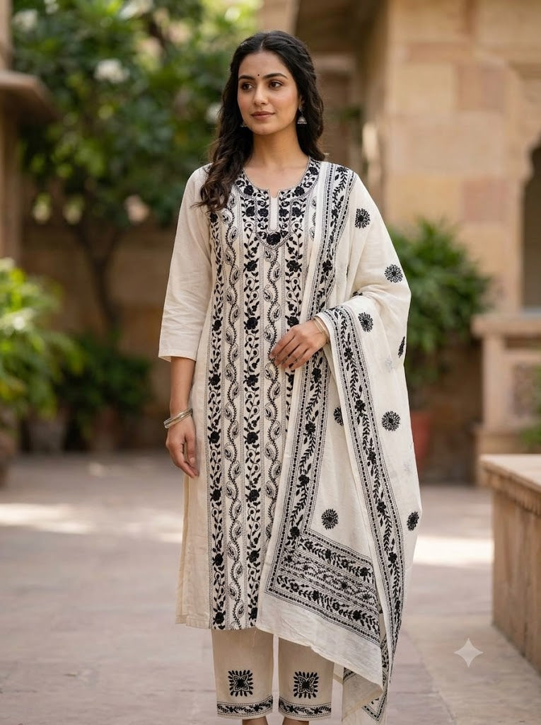 Chikonwala's Exclusive Hand Embroidered Fulkari Dress