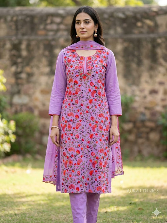 Chikonwala's Exclusive Hand Embroidered Fulkari Dress