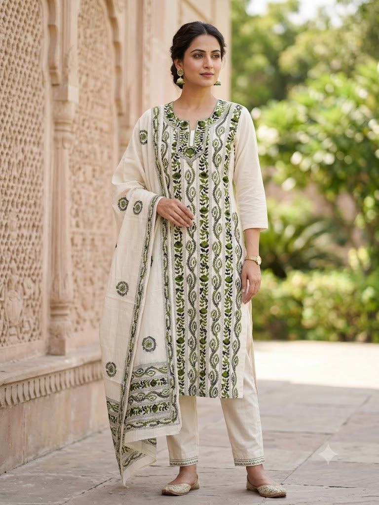 Chikonwala's Exclusive Hand Embroidered Fulkari Dress