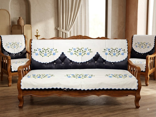 Hand Embroidered Sofa Cover (3+1+1 Seater)