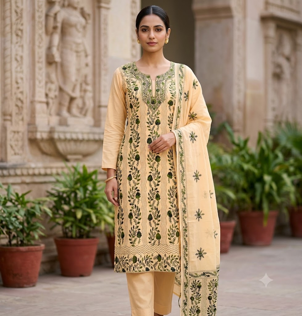 Chikonwala's Exclusive Hand Embroidered Fulkari Dress