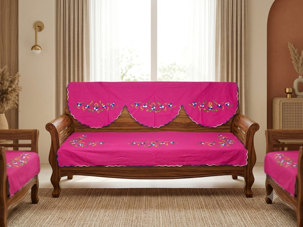 Hand Embroidered Sofa Cover (3+1+1 Seater)