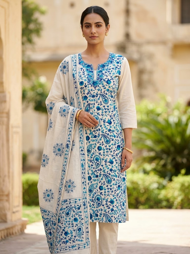 Chikonwala's Exclusive Hand Embroidered Fulkari Dress