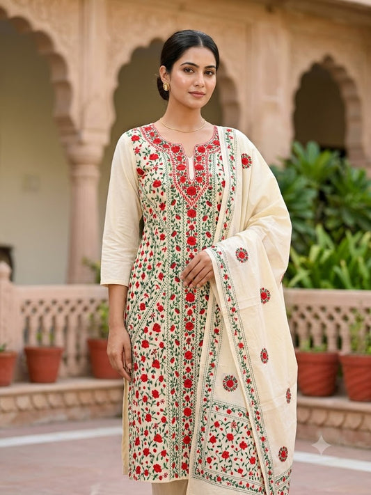 Chikonwala's Exclusive Hand Embroidered Fulkari Dress