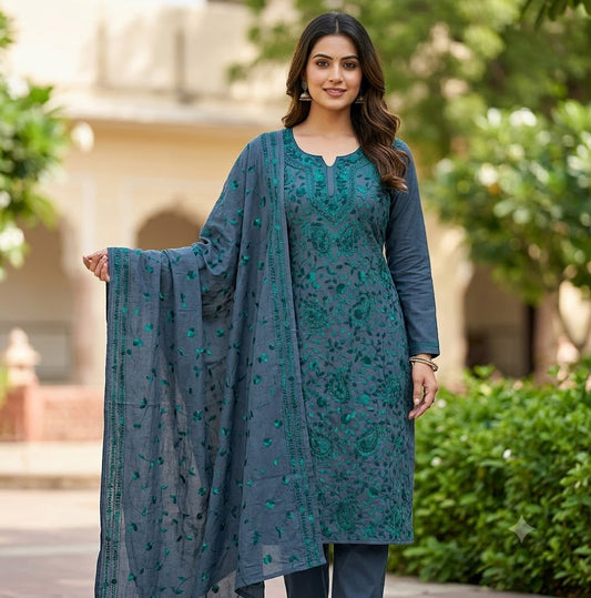 Chikonwala's Exclusive Hand Embroidered Fulkari Dress