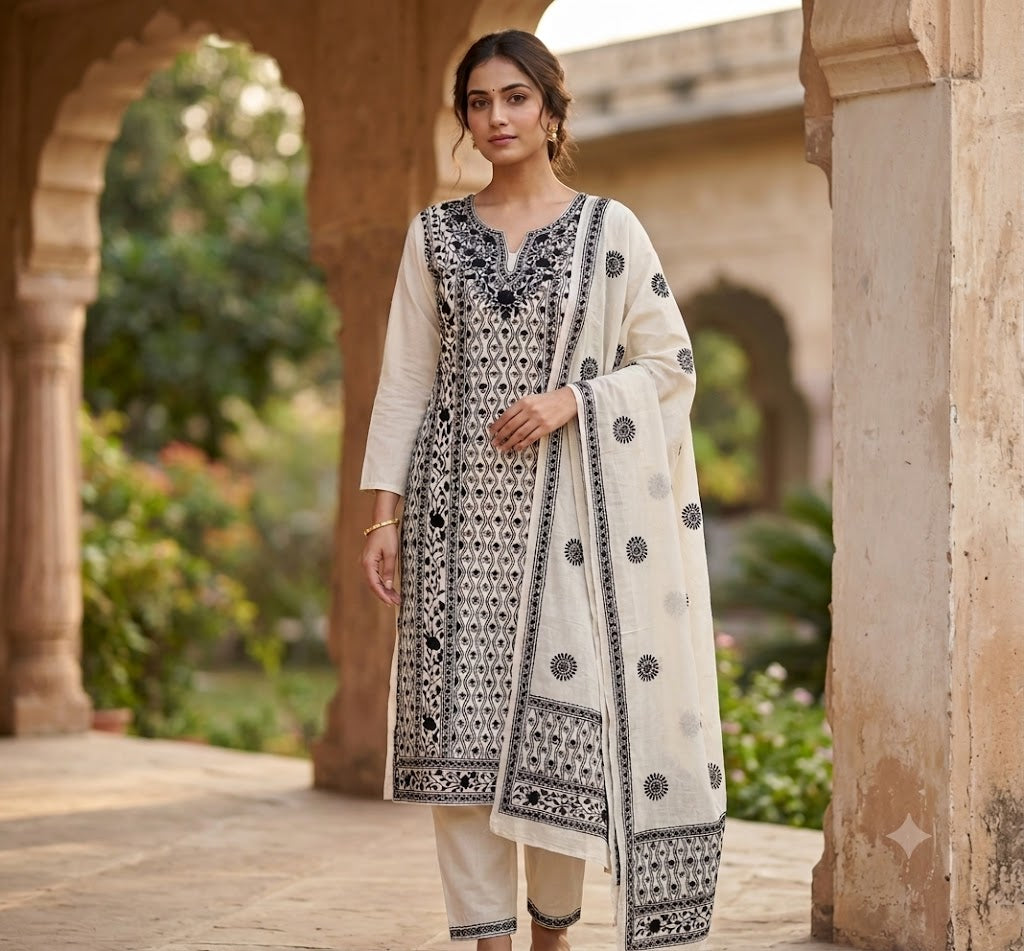 Chikonwala's Exclusive Hand Embroidered Fulkari Dress