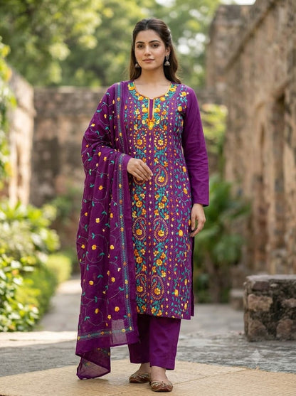Chikonwala's Exclusive Hand Embroidered Fulkari Dress