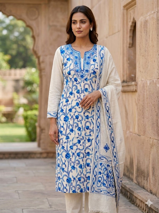 Chikonwala's Exclusive Hand Embroidered Fulkari Dress