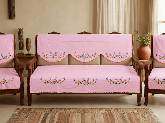 Hand Embroidered Sofa Cover (3+1+1 Seater)