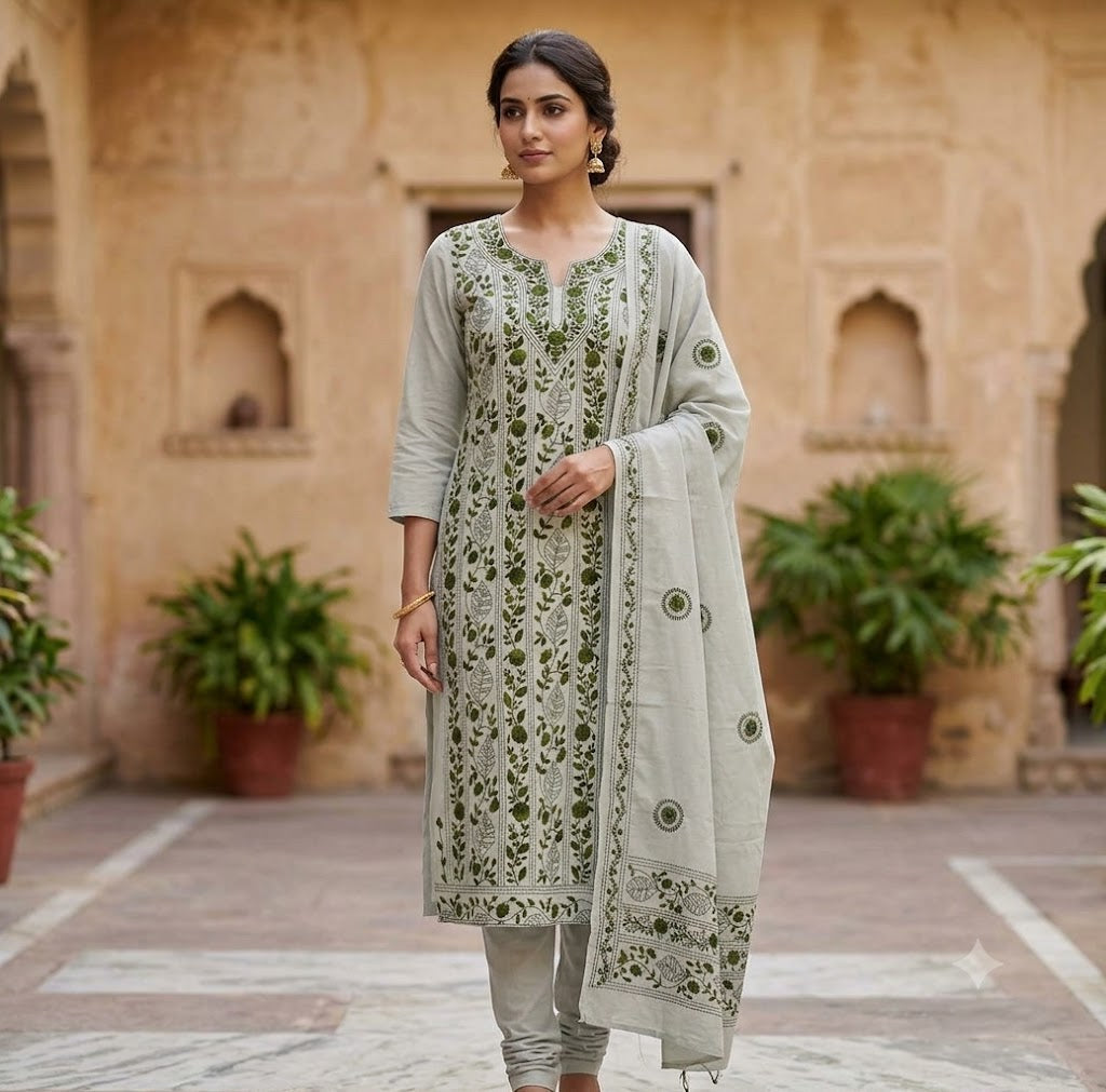 Chikonwala's Exclusive Hand Embroidered Fulkari Dress