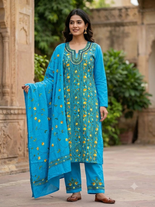 Chikonwala's Exclusive Hand Embroidered Fulkari Dress