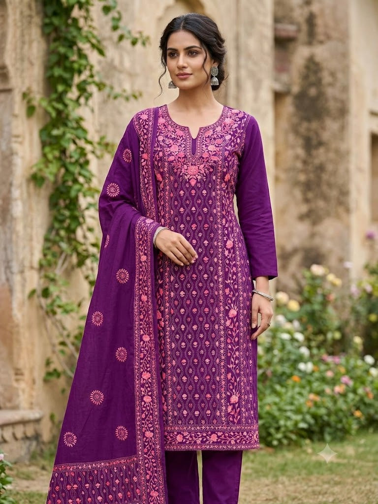 Chikonwala's Exclusive Hand Embroidered Fulkari Dress
