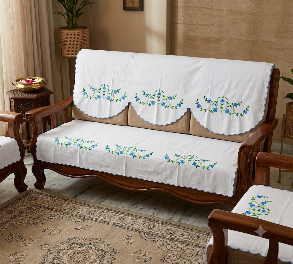 Hand Embroidered Sofa Cover (3+1+1 Seater)