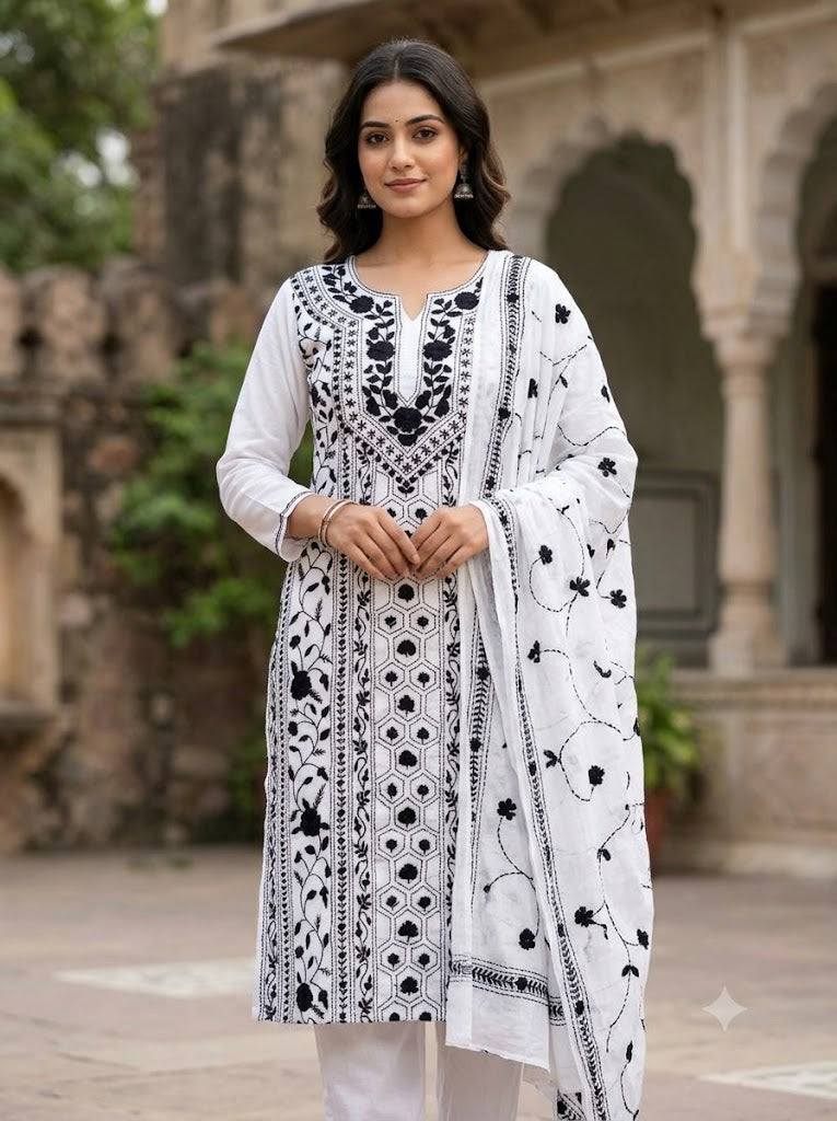 Chikonwala's Exclusive Hand Embroidered Fulkari Dress