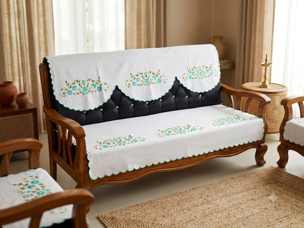 Hand Embroidered Sofa Cover (3+1+1 Seater)