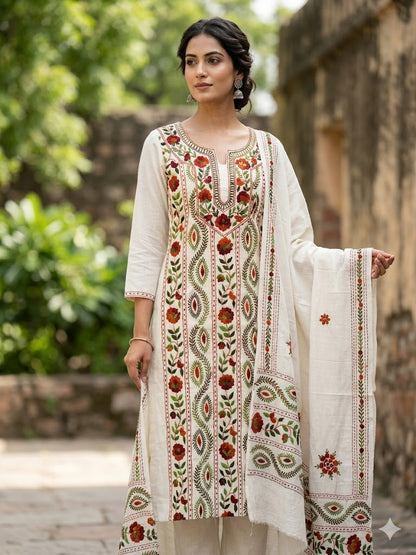 Chikonwala's Exclusive Hand Embroidered Fulkari Dress