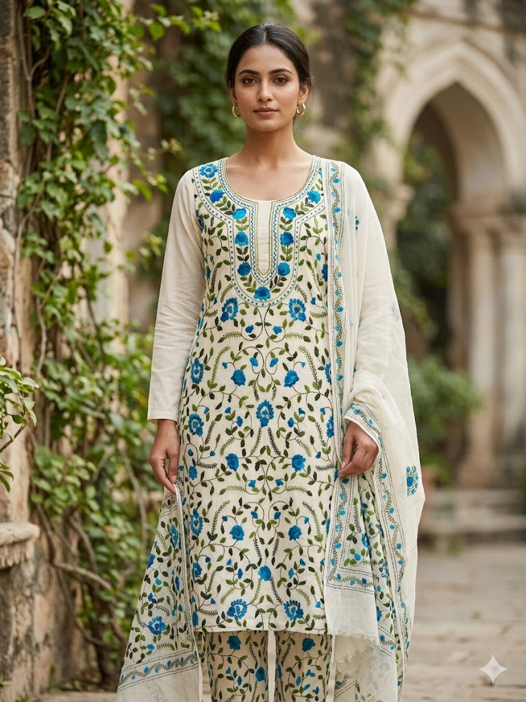 Chikonwala's Exclusive Hand Embroidered Fulkari Dress