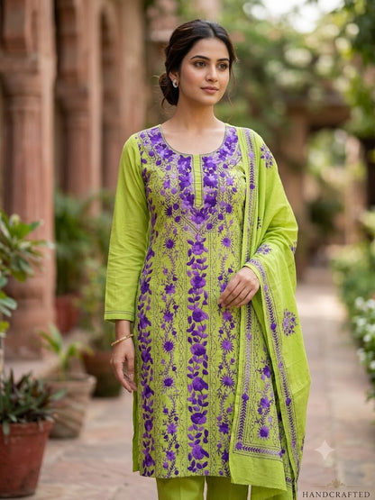 Chikonwala's Exclusive Hand Embroidered Fulkari Dress