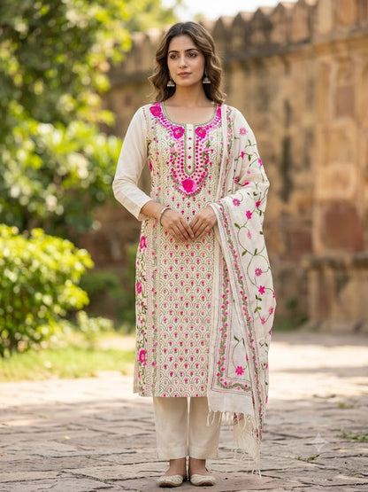 Chikonwala's Exclusive Hand Embroidered Fulkari Dress