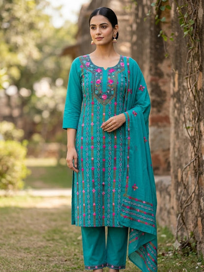 Chikonwala's Exclusive Hand Embroidered Fulkari Dress