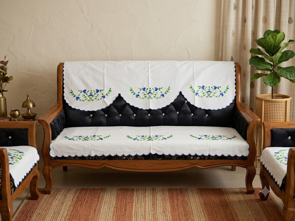 Hand Embroidered Sofa Cover (3+1+1 Seater)