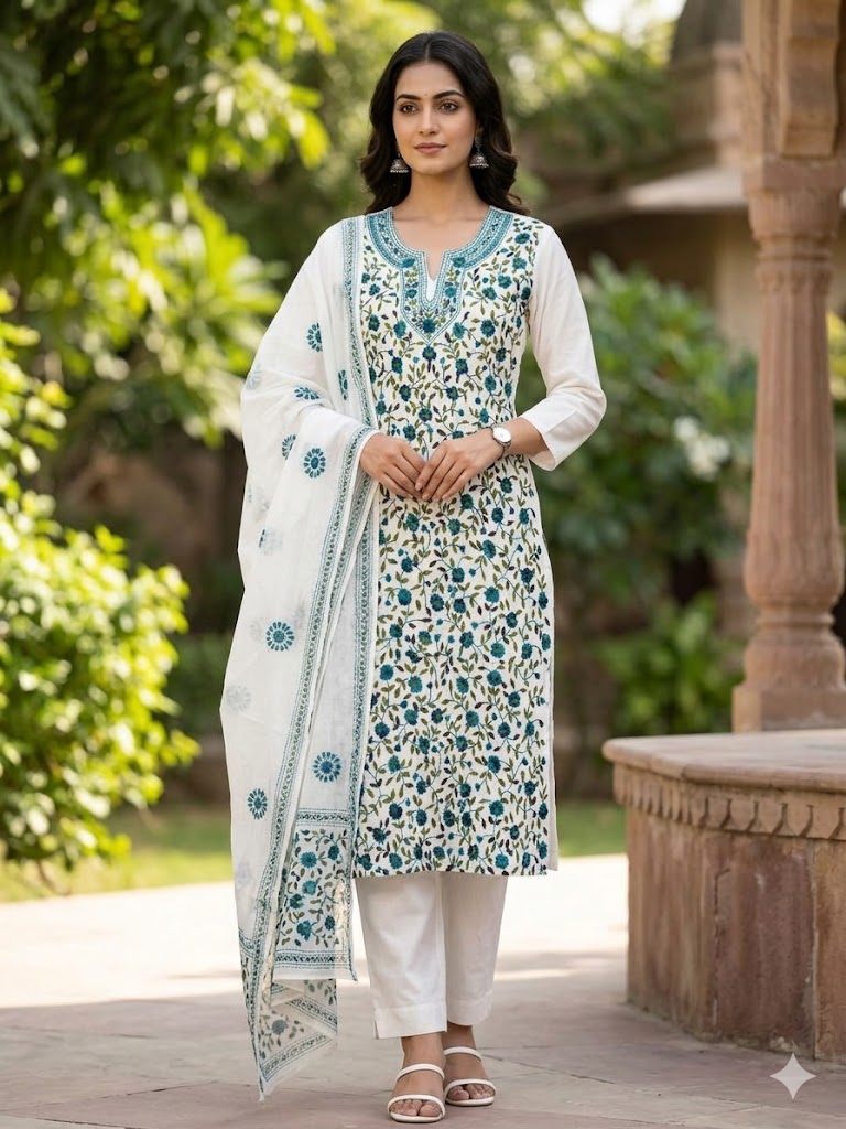 Chikonwala's Exclusive Hand Embroidered Fulkari Dress