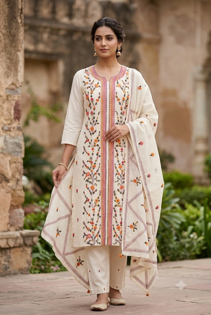 Chikonwala's Exclusive Hand Embroidered Fulkari Dress