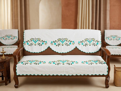 Hand Embroidered Sofa Cover (3+1+1 Seater)