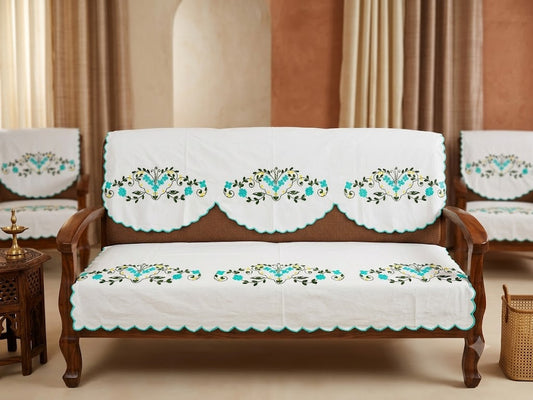 Hand Embroidered Sofa Cover (3+1+1 Seater)