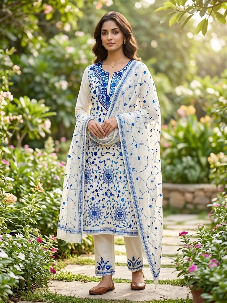 Chikonwala's Exclusive Hand Embroidered Fulkari Dress