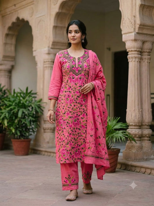 Chikonwala's Exclusive Hand Embroidered Fulkari Dress