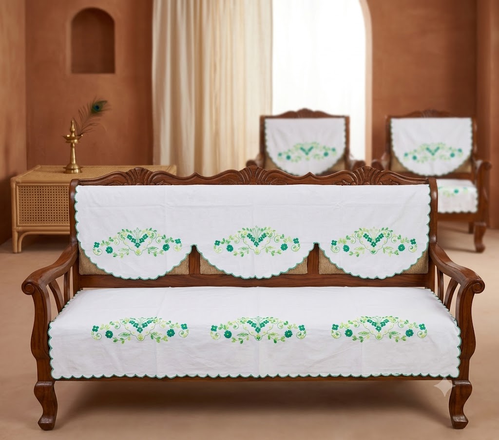 Hand Embroidered Sofa Cover (3+1+1 Seater)