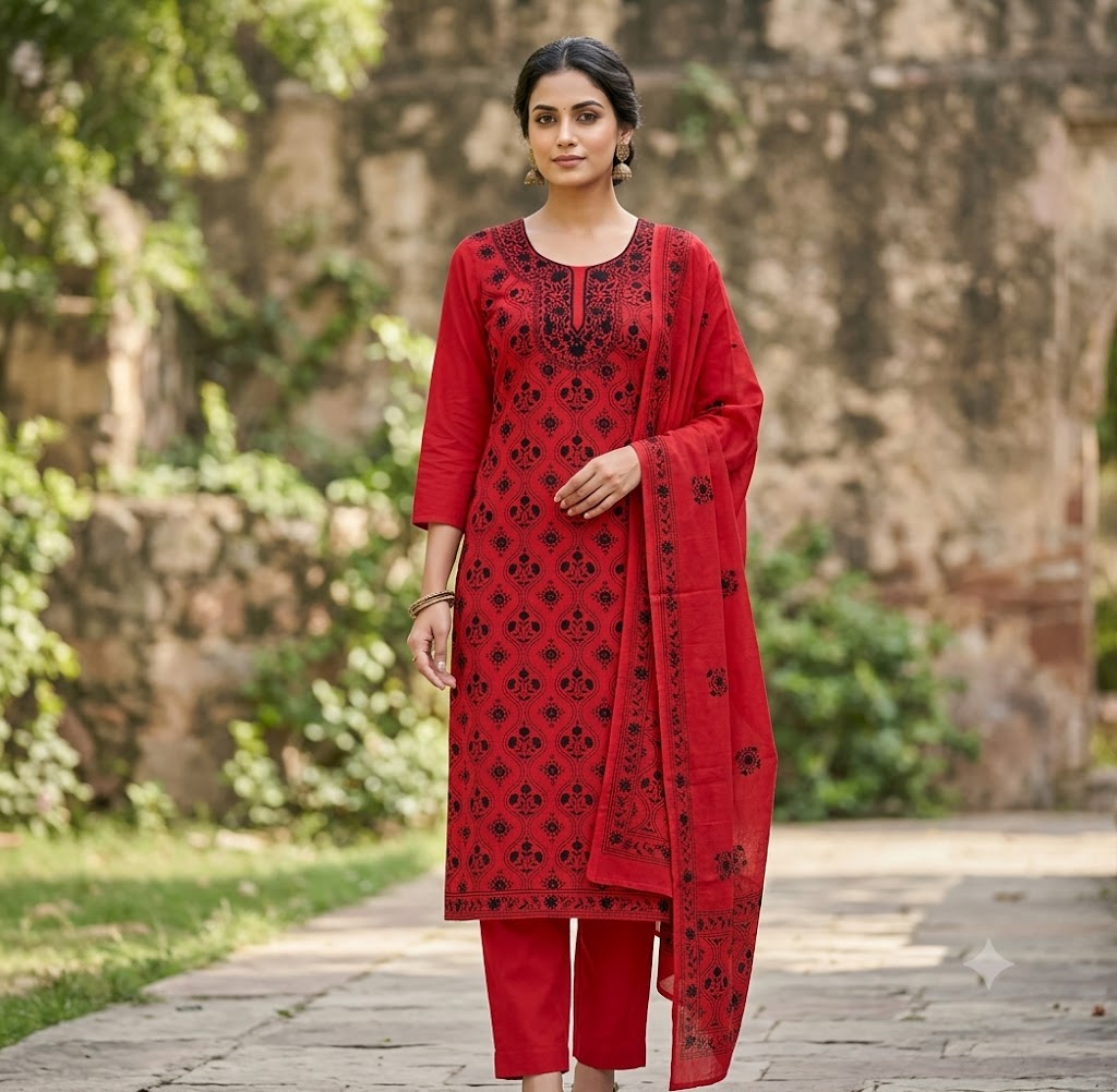 Chikonwala's Exclusive Hand Embroidered Fulkari Dress