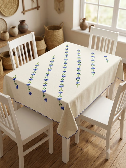Hand Embroidered Four Seater Floral Table Cover