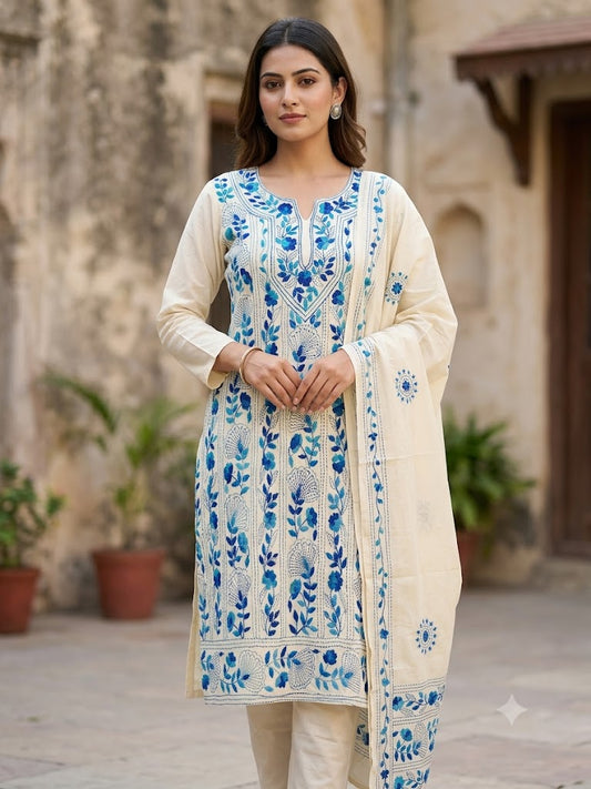 Chikonwala's Exclusive Hand Embroidered Fulkari Dress