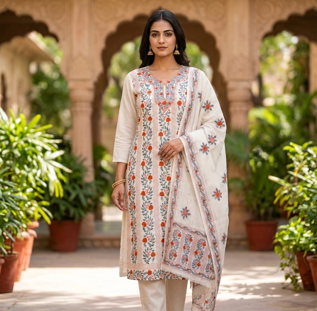 Chikonwala's Exclusive Hand Embroidered Fulkari Dress