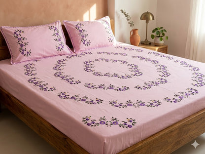 Chikonwala's Hand Embroidered Floral Design Bedsheet