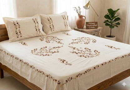 Chikonwala's Hand Embroidered Pure Cotton Bedsheet