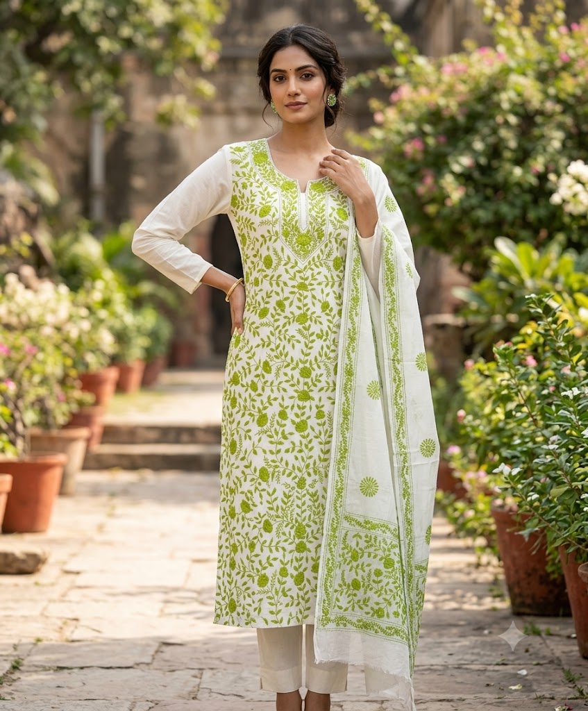 Chikonwala's Exclusive Hand Embroidered Fulkari Dress