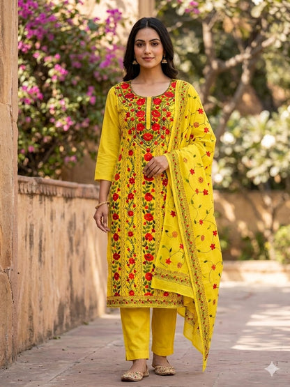 Chikonwala's Exclusive Hand Embroidered Fulkari Dress