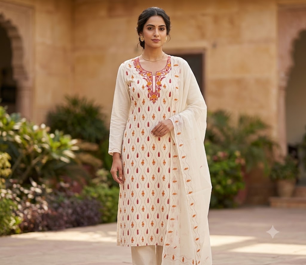 Chikonwala's Exclusive Hand Embroidered PARSI BEADING Dress