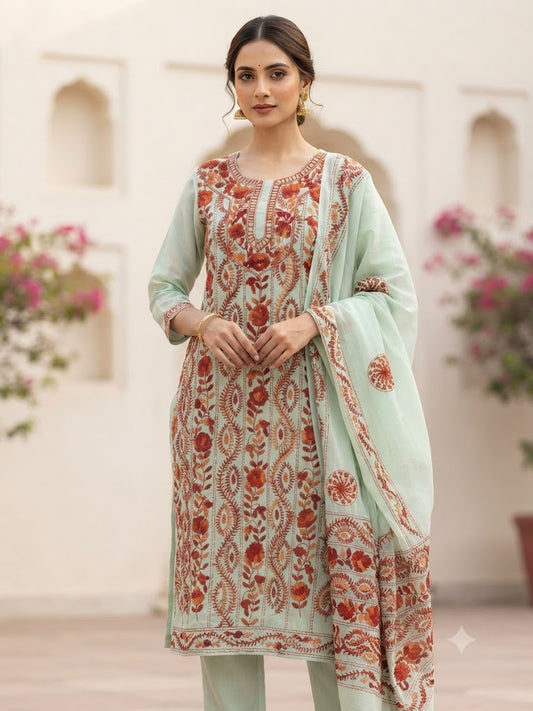 Chikonwala's Exclusive Hand Embroidered Fulkari Dress