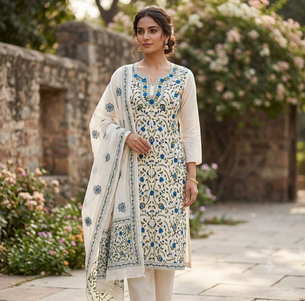 Chikonwala's Exclusive Hand Embroidered Fulkari Dress
